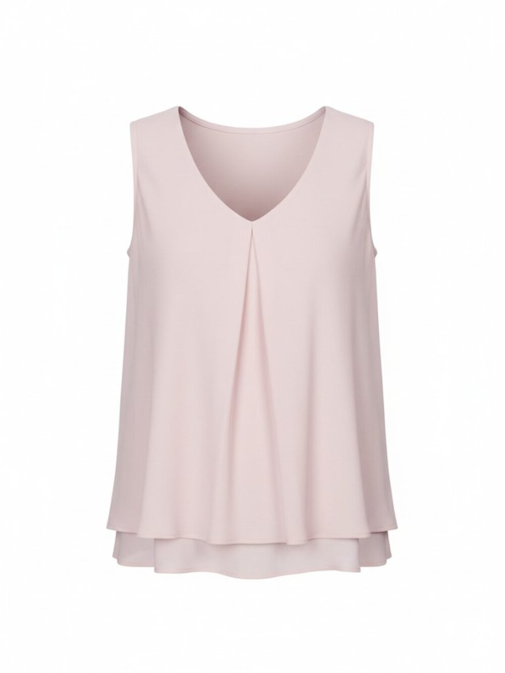 Frank Lyman Holiday Party Soft Pink Chiffon Layered Tank Top Blouse Size 16